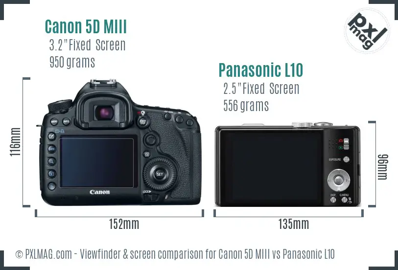 Canon 5D MIII vs Panasonic L10 Screen and Viewfinder comparison