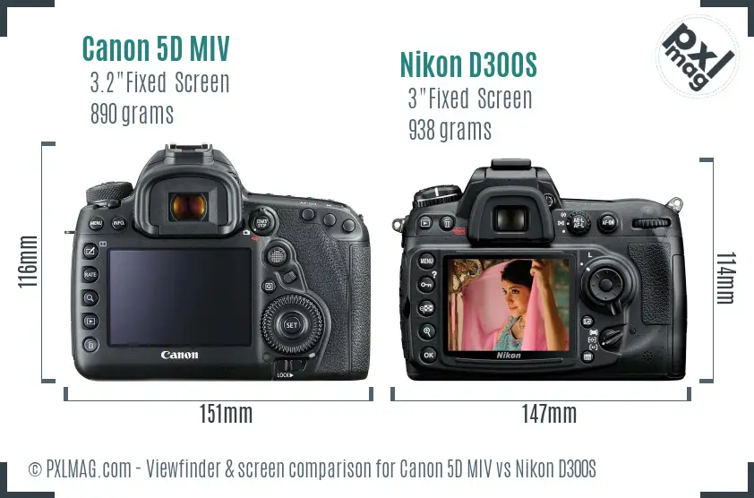 Canon 5D MIV vs Nikon D300S Screen and Viewfinder comparison