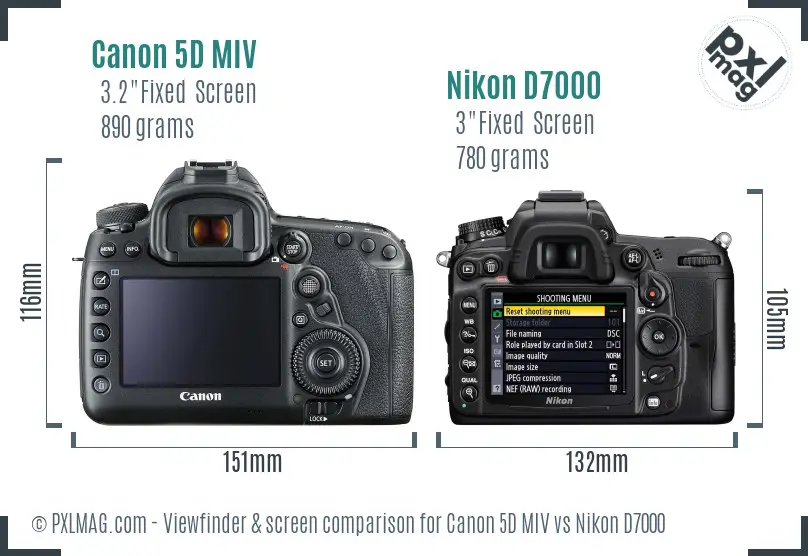 Canon 5D MIV vs Nikon D7000 Screen and Viewfinder comparison