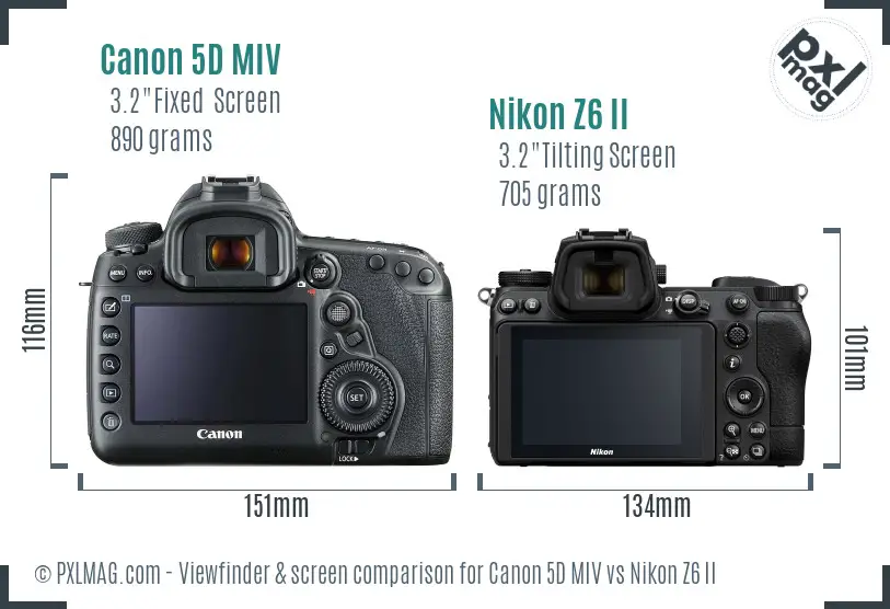 Canon 5D MIV vs Nikon Z6 II Screen and Viewfinder comparison Canon 5D MIV vs Nikon Z6 II Screen and Viewfinder comparison