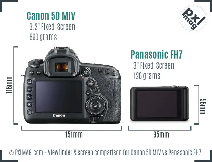 Canon 5D MIV vs Panasonic FH7 Screen and Viewfinder comparison