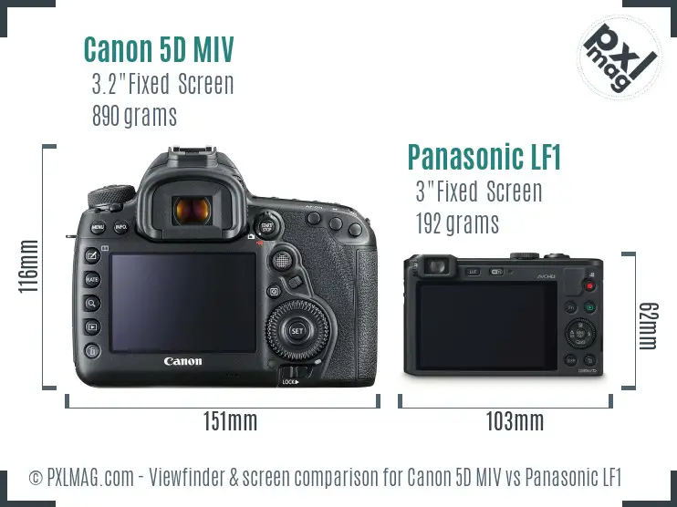 Canon 5D MIV vs Panasonic LF1 Screen and Viewfinder comparison