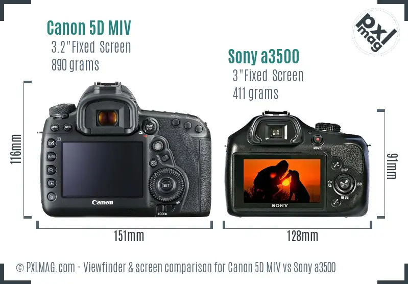Canon 5D MIV vs Sony a3500 Screen and Viewfinder comparison