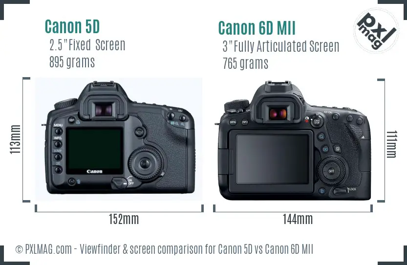 Canon 5D vs Canon 6D MII Screen and Viewfinder comparison