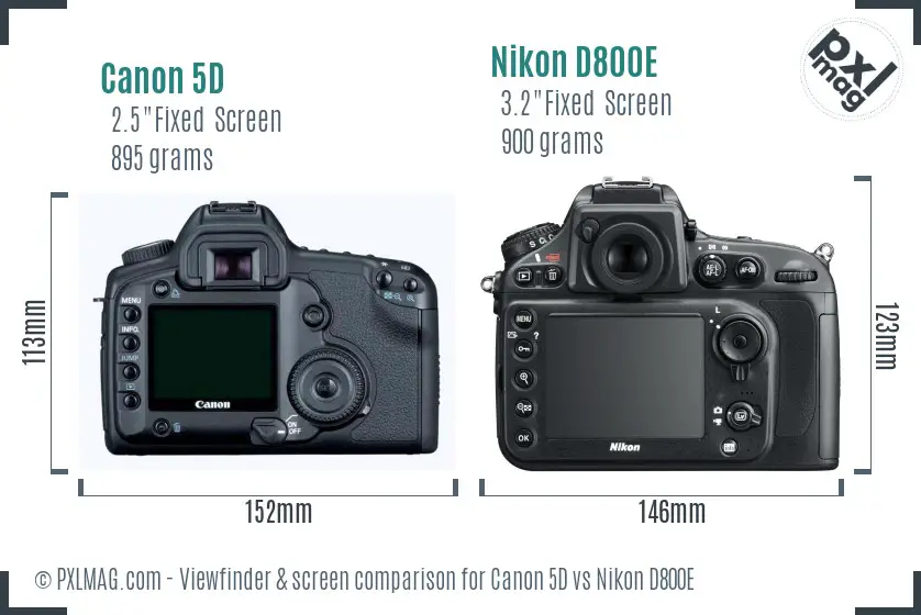Canon 5D vs Nikon D800E Screen and Viewfinder comparison
