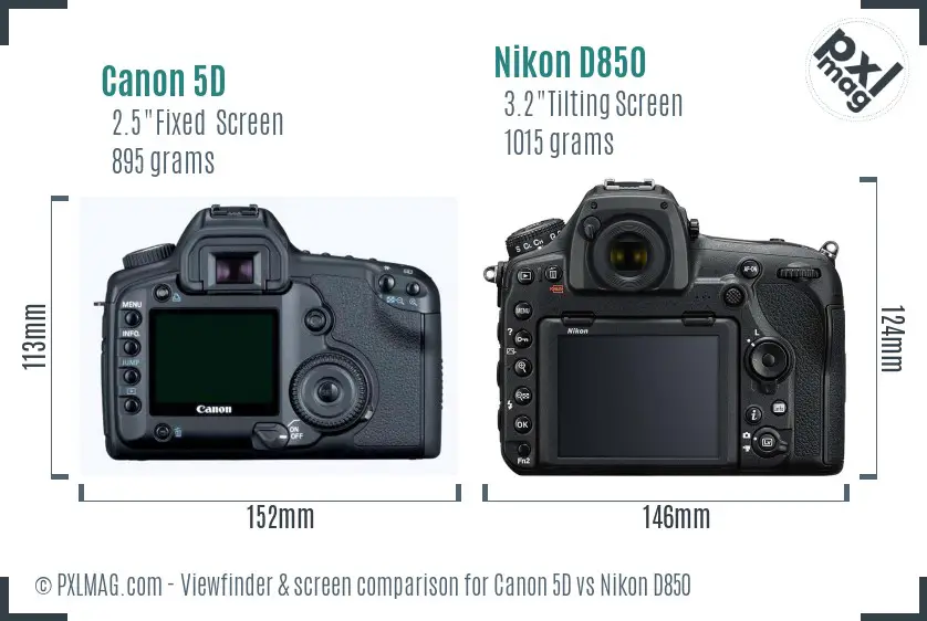 Canon 5D vs Nikon D850 Screen and Viewfinder comparison