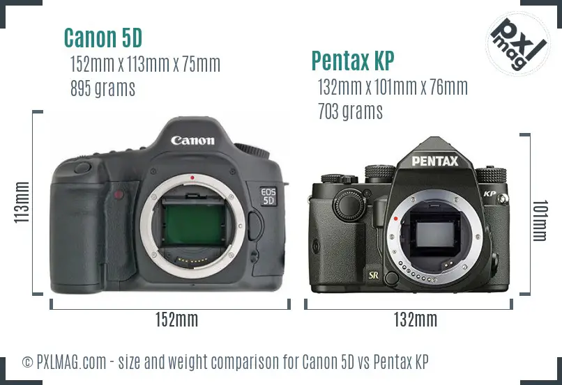 Canon 5D vs Pentax KP size comparison Canon 5D vs Pentax KP size comparison