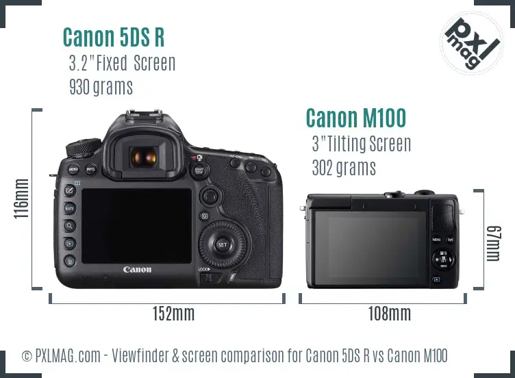 Canon 5DS R vs Canon M100 Screen and Viewfinder comparison