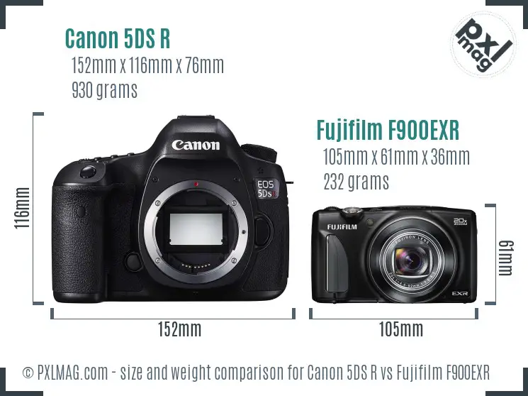 Canon 5DS R vs Fujifilm F900EXR size comparison Canon 5DS R vs Fujifilm F900EXR size comparison