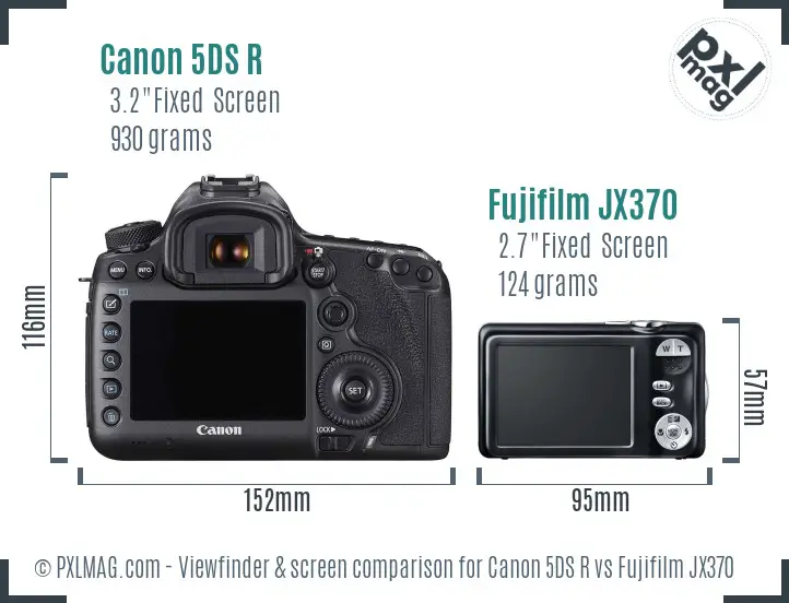 Canon 5DS R vs Fujifilm JX370 Screen and Viewfinder comparison