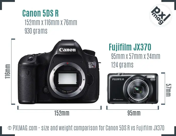 Canon 5DS R vs Fujifilm JX370 size comparison