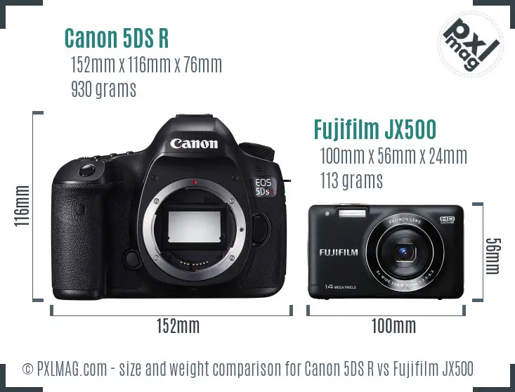 Canon 5DS R vs Fujifilm JX500 size comparison