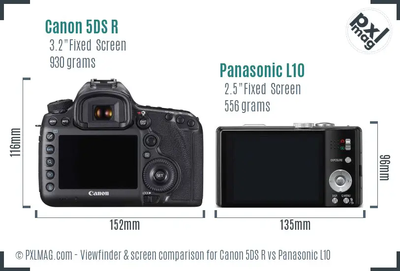 Canon 5DS R vs Panasonic L10 Screen and Viewfinder comparison