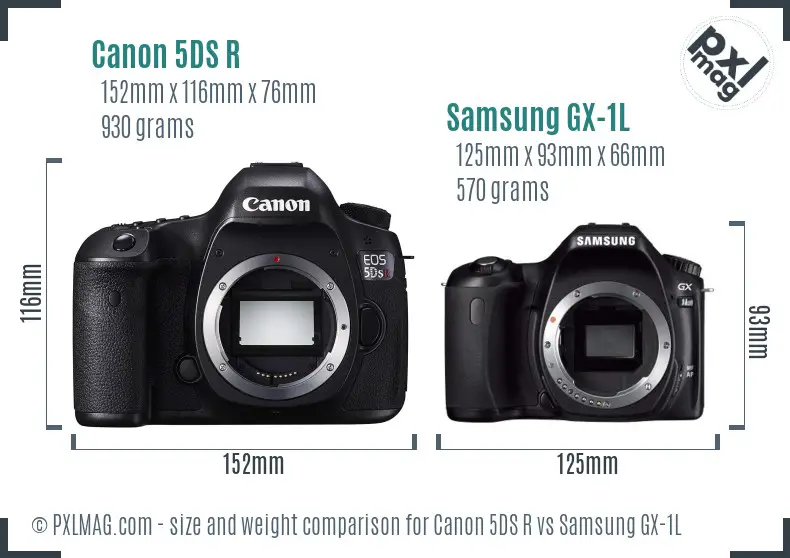 Canon 5DS R vs Samsung GX-1L size comparison