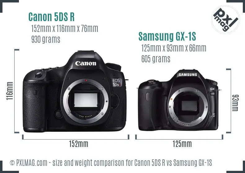 Canon 5DS R vs Samsung GX-1S size comparison