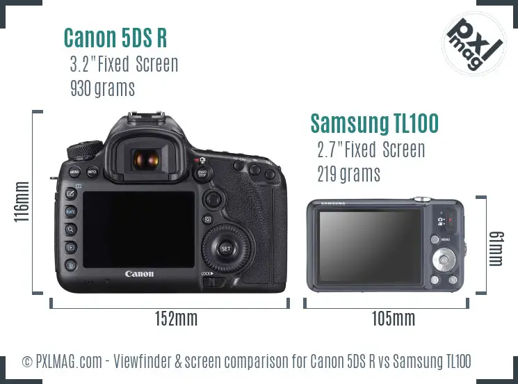 Canon 5DS R vs Samsung TL100 Screen and Viewfinder comparison Canon 5DS R vs Samsung TL100 Screen and Viewfinder comparison