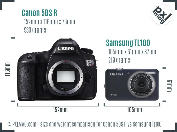 Canon 5DS R vs Samsung TL100 size comparison Canon 5DS R vs Samsung TL100 size comparison