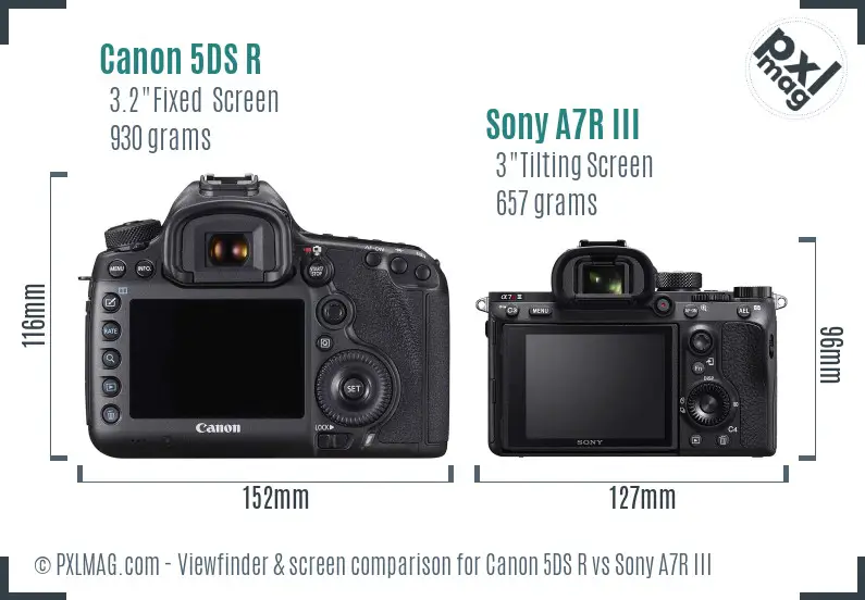 Canon 5DS R vs Sony A7R III Screen and Viewfinder comparison Canon 5DS R vs Sony A7R III Screen and Viewfinder comparison