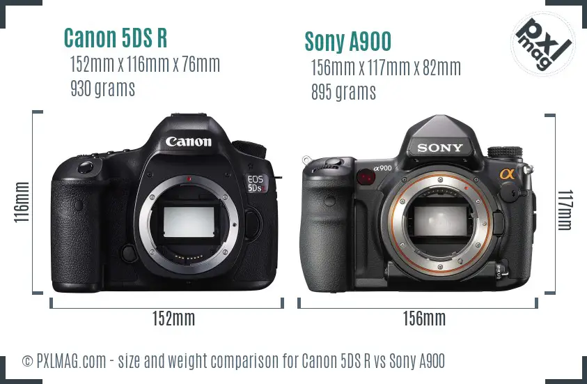 Canon 5DS R vs Sony A900 size comparison