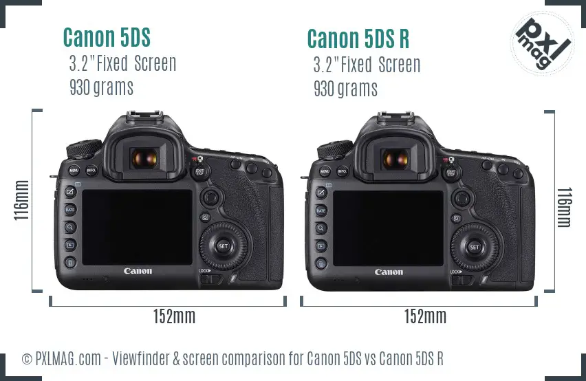 Canon 5DS vs Canon 5DS R Screen and Viewfinder comparison