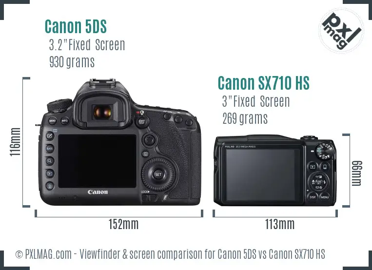 Canon 5DS vs Canon SX710 HS Screen and Viewfinder comparison Canon 5DS vs Canon SX710 HS Screen and Viewfinder comparison