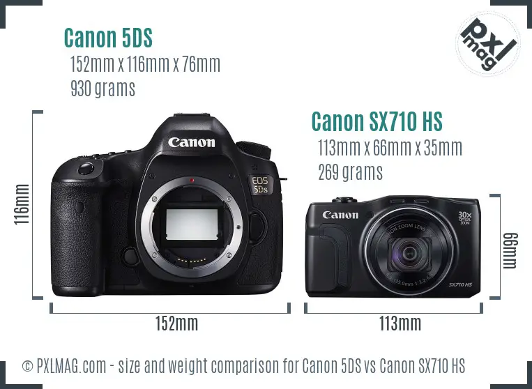 Canon 5DS vs Canon SX710 HS size comparison Canon 5DS vs Canon SX710 HS size comparison