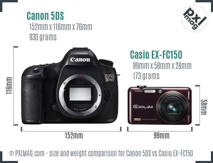 Canon 5DS vs Casio EX-FC150 size comparison Canon 5DS vs Casio EX-FC150 size comparison