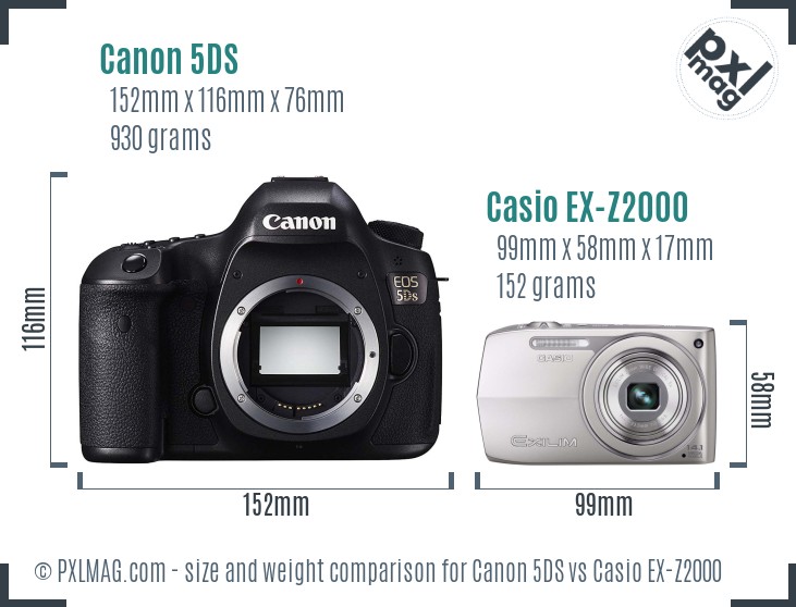 Canon 5DS vs Casio EX-Z2000 size comparison Canon 5DS vs Casio EX-Z2000 size comparison