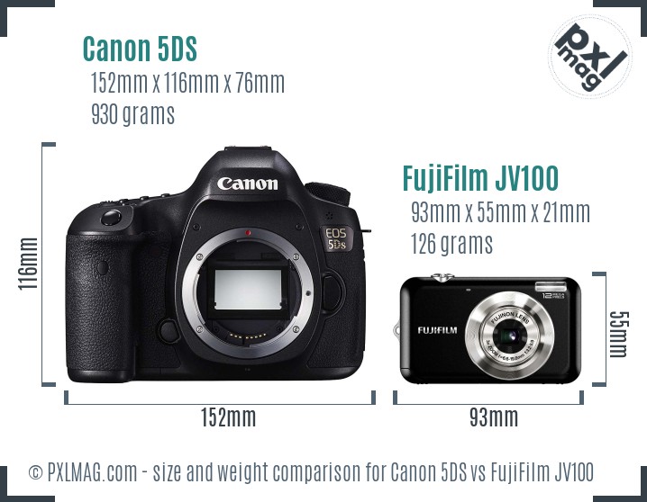 Canon 5DS vs FujiFilm JV100 size comparison Canon 5DS vs FujiFilm JV100 size comparison