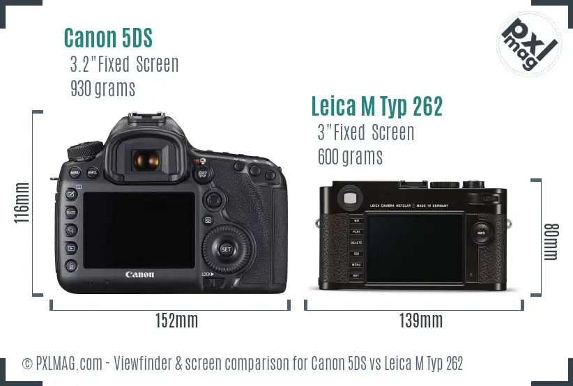 Canon 5DS vs Leica M Typ 262 Screen and Viewfinder comparison