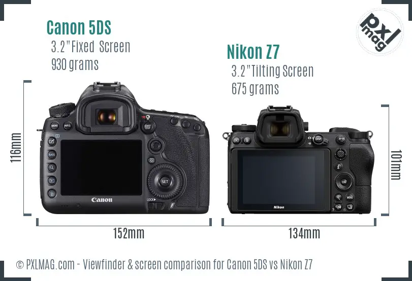 Canon 5DS vs Nikon Z7 Screen and Viewfinder comparison Canon 5DS vs Nikon Z7 Screen and Viewfinder comparison