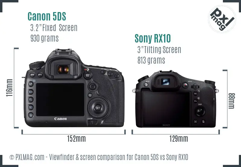 Canon 5DS vs Sony RX10 Screen and Viewfinder comparison