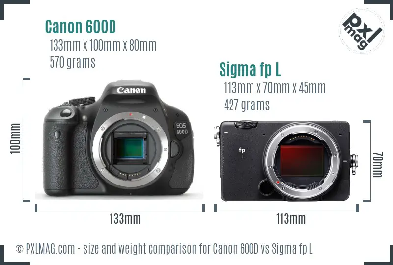 Canon 600D vs Sigma fp L size comparison Canon 600D vs Sigma fp L size comparison