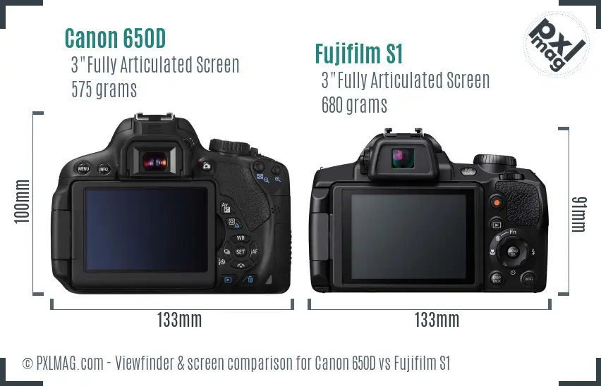 Canon 650D vs Fujifilm S1 Screen and Viewfinder comparison Canon 650D vs Fujifilm S1 Screen and Viewfinder comparison