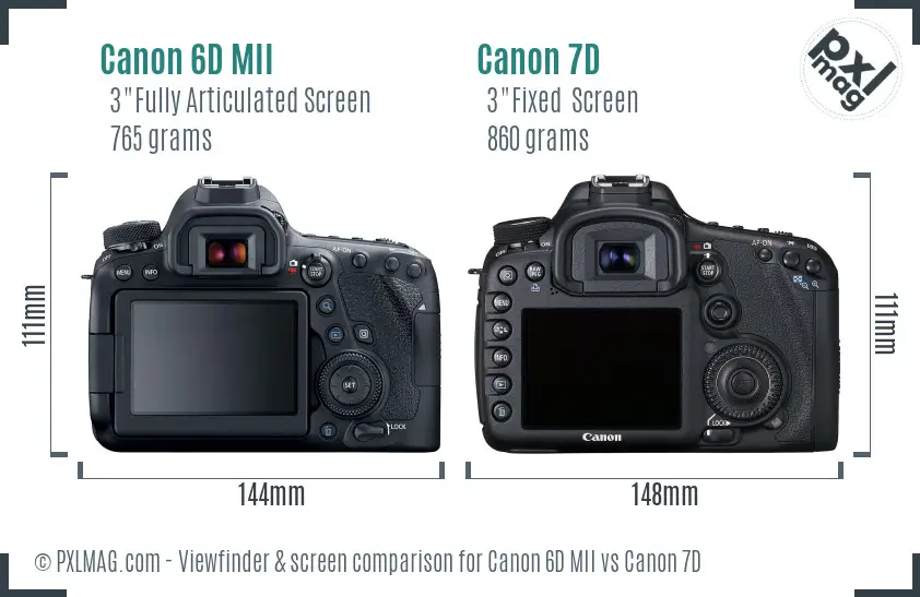 Canon 6D MII vs Canon 7D Screen and Viewfinder comparison