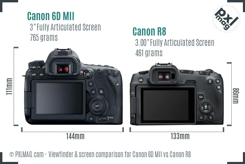 Canon 6D MII vs Canon R8 Screen and Viewfinder comparison Canon 6D MII vs Canon R8 Screen and Viewfinder comparison