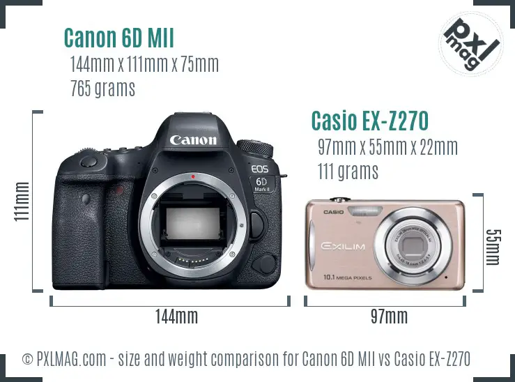 Canon 6D MII vs Casio EX-Z270 size comparison Canon 6D MII vs Casio EX-Z270 size comparison