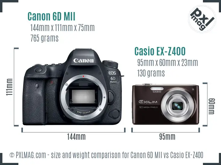 Canon 6D MII vs Casio EX-Z400 size comparison