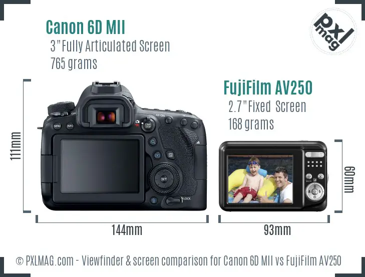 Canon 6D MII vs FujiFilm AV250 Screen and Viewfinder comparison Canon 6D MII vs FujiFilm AV250 Screen and Viewfinder comparison