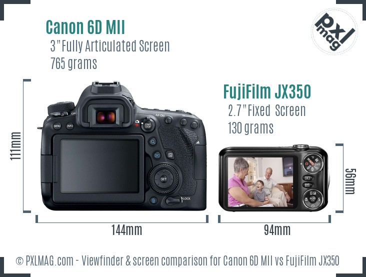 Canon 6D MII vs FujiFilm JX350 Screen and Viewfinder comparison