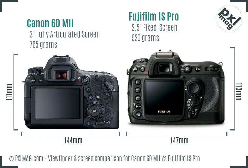 Canon 6D MII vs Fujifilm IS Pro Screen and Viewfinder comparison Canon 6D MII vs Fujifilm IS Pro Screen and Viewfinder comparison