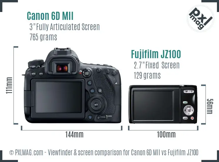 Canon 6D MII vs Fujifilm JZ100 Screen and Viewfinder comparison