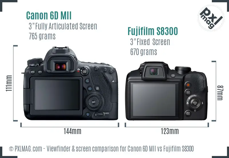 Canon 6D MII vs Fujifilm S8300 Screen and Viewfinder comparison Canon 6D MII vs Fujifilm S8300 Screen and Viewfinder comparison