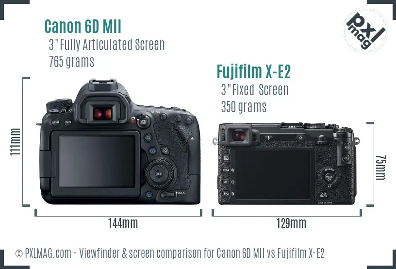 Canon 6D MII vs Fujifilm X-E2 Screen and Viewfinder comparison Canon 6D MII vs Fujifilm X-E2 Screen and Viewfinder comparison