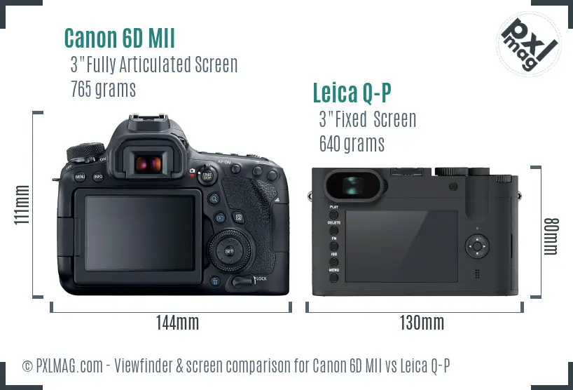 Canon 6D MII vs Leica Q-P Screen and Viewfinder comparison