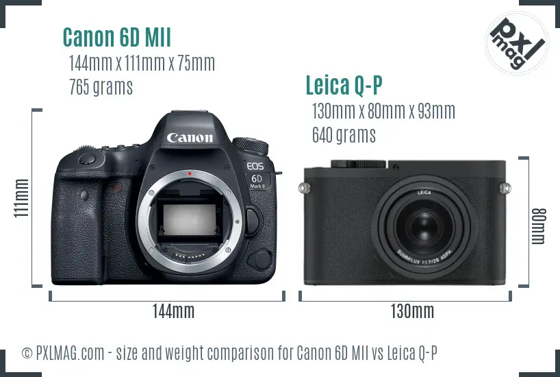 Canon 6D MII vs Leica Q-P size comparison