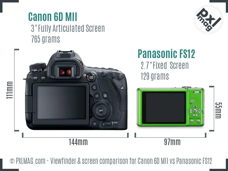 Canon 6D MII vs Panasonic FS12 Screen and Viewfinder comparison
