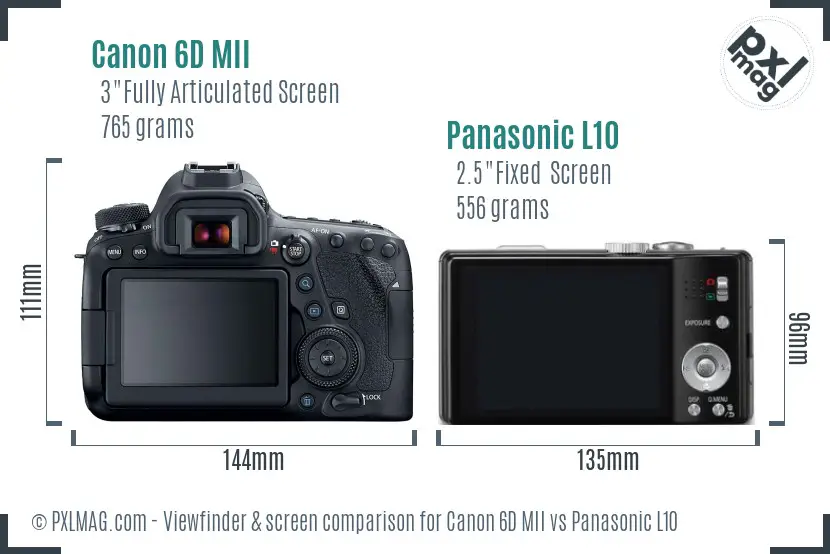 Canon 6D MII vs Panasonic L10 Screen and Viewfinder comparison