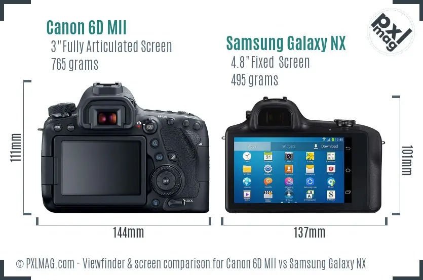 Canon 6D MII vs Samsung Galaxy NX Screen and Viewfinder comparison Canon 6D MII vs Samsung Galaxy NX Screen and Viewfinder comparison