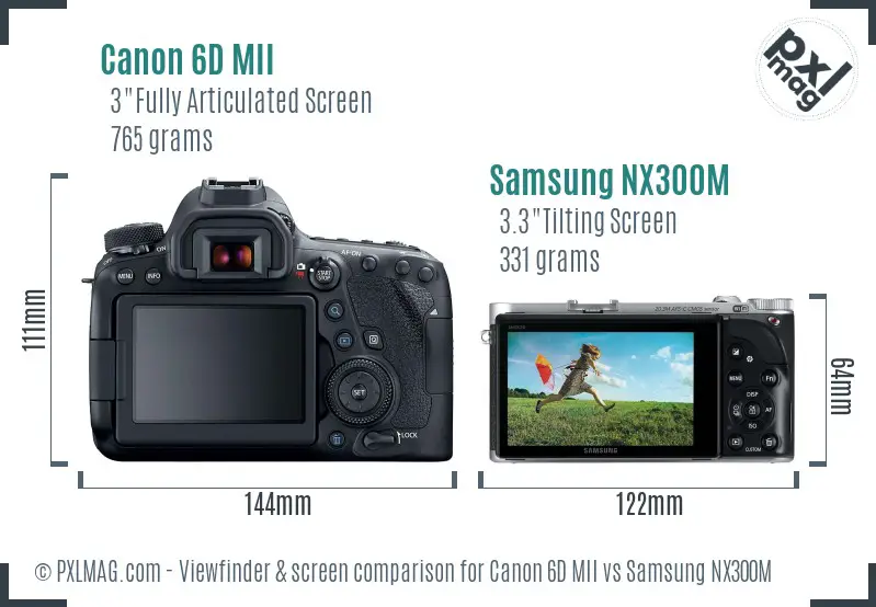Canon 6D MII vs Samsung NX300M Screen and Viewfinder comparison